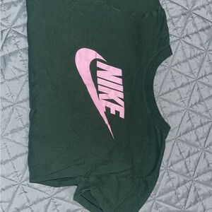 Nike Green T-Shirt with Pink Logo
